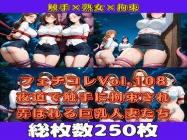 d_617388フェチコレVol.109 夜道で触手に拘束され弄ばれるミニスカ巨乳人妻たち（ハーレム編）【枚数250枚】フルダウンロード