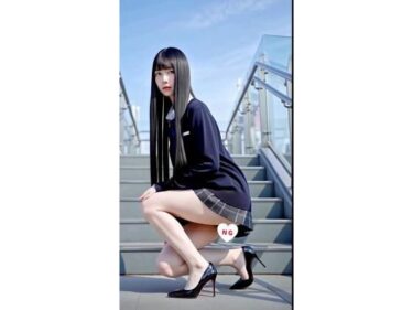 d_740861【実写風AIモデル】超スレンダー黒髪ロング×ハイヒール美脚ショートムービーフルダウンロード